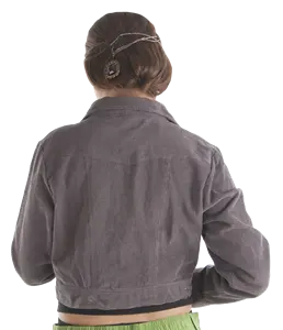 Dernier modèle 2024 de blouson aviateur court en velours côtelé en coton avec col et boutons pour filles, disponible au prix de gros - Product Image 1