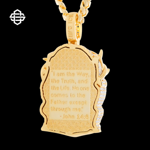 Collier pendentif Jésus en or rose de luxe pour hommes chaîne à maillons cubains glacés bijoux religieux Hip Hop - Product Image 5