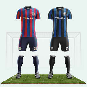 Maillots de football personnalisés pour hommes, sublimation intégrale, haute qualité, uniforme d'équipe de football, France, nom/logo personnalisable, col en V, 100% - Product Image 3