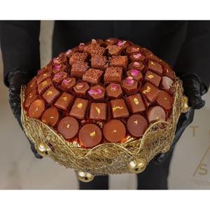 Cuenco de Metal dorado hecho a mano de alta calidad, cuenco decorativo moderno para servir postres de Chocolate, ecológico, moderno para ocasiones especiales - Product Image 3