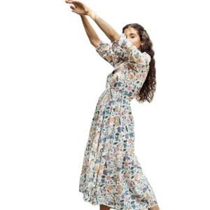 Vestido Largo Maxi Bohemio Floral para Mujer, Novedades 2026, Casual, de Satén y Seda, con Estampado Tie Dye, Estilo Boho Chic, con Botones - Product Image 5