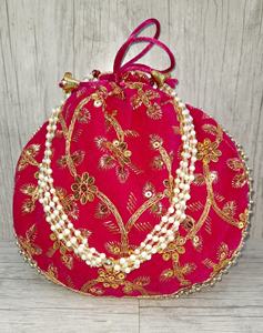 Indien Vintage mode Potli sacs pour femmes à la main doré broderie retour cadeau faveur de mariage Mehndi faveur serrure décoration - Product Image 3