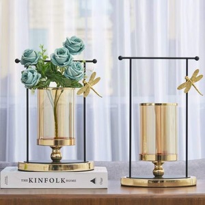 Bougeoirs en métal pour les halls d'hôtel Salon Salle à manger Chambre à coucher Événements Fabriqués avec des bocaux à bougies et des lanternes en verre - Product Image 2