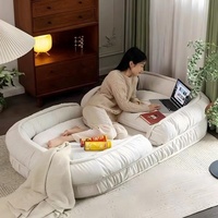 Canapé de sol pliable moderne en gros, style pouf, siège individuel, inclinable et réglable, avec revêtement en tissu et rembourrage en mousse