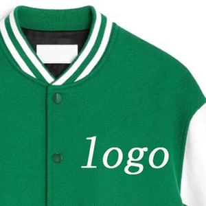 Chaqueta de hombre de béisbol universitario pareja bordada mangas de cuero recién llegada al por mayor - Product Image 2