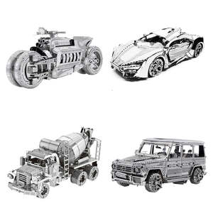 Puzzle en métal 3D découpé au laser, véhicule à construire soi-même, jouet éducatif pour enfants, style carton, acier inoxydable, plastique, certifié EN71, emballé en boîte - Product Image 1