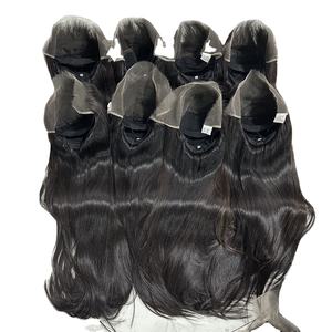 Peluca de encaje completo de primera calidad, extensiones de cabello crudo vietnamita, cabello natural, liso, donante, venta al por mayor - Product Image 1