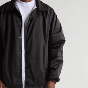 Veste coupe-vent de qualité supérieure à prix de gros, veste de coach à boutons, service OEM ODM, vestes brodées personnalisées - Product Image 4