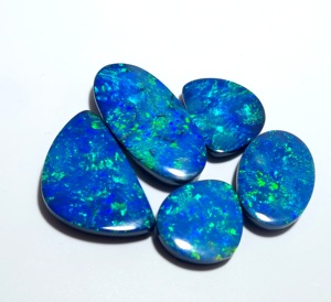 5 piezas de alta calidad Natural australiano doblete ópalo cabujón piedra preciosa suelta azul plata diamante plata azul ópalo australiano - Product Image 6