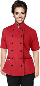 Chaqueta de Chef Ejecutiva de Manga Corta, Uniforme de Cocina, Azul, para Hombre - Product Image 2