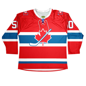 Maillots de hockey sur glace vierge de qualité supérieure OEM prêts pour les personnalisations avec un prix bas à la commande en gros ensembles d'uniformes de hockey sur glace personnalisés - Product Image 1