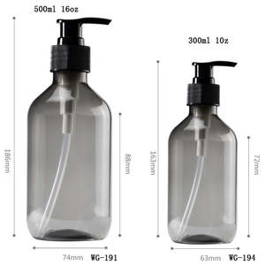 Flacon pompe en plastique PET vide de 300 ml et 500 ml, couleur personnalisée, logo pour l'emballage des soins de la peau, gel douche, lotion, shampoing - Product Image 2