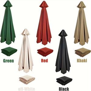 Payung penutup poliester halaman luar ruangan, kain pengganti pelindung matahari tahan hujan kolom tengah taman kain payung - Product Image 5