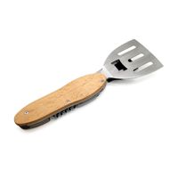 HUAJU industriel 5-en-1 multifonctionnel pliant BBQ gril outil extérieur Camping cuisine manche en bois avec spatule à badigeonner