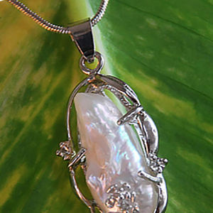 Perles d'eau douce naturelles, forme naturelle, couleur blanche, motif Barox, coquillages, perles en vrac, matériel de bijouterie - Product Image 2