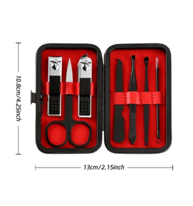 ชุดทำเล็บ7อิน1สแตนเลสชุดทำเล็บมืออาชีพกรรไกรตัดเล็บพร้อมกระเป๋าเดินทางหนังสีดำ - Product Image 6