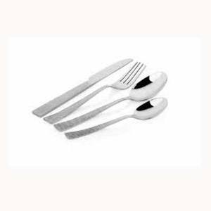 Juego de Cubiertos de Acero Inoxidable Plateado de Lujo Ecológico con Mango Plano de Diseño para Uso en el Hogar, Hotel y Regreso a Clases - Product Image 1