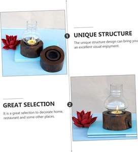 เชิงเทียน1ชิ้นเฟอร์นิเจอร์ไม้เชิงเทียนตกแต่งบ้านตกแต่งโต๊ะแต่งงานเชิงเทียนไม้ยืนวินเทจ - Product Image 3