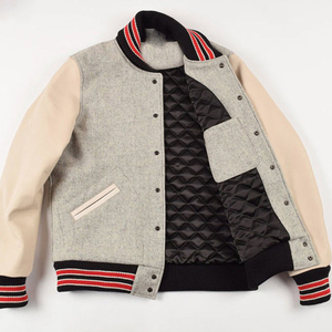 Veste de baseball varsity pour homme sur mesure de haute qualité en gros, col montant avec broderie sur le devant, saison hivernale - Product Image 2