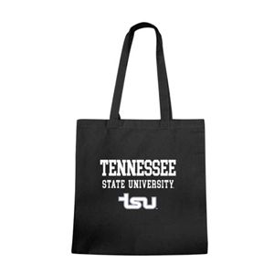 TSU Tennessee State University Bolsa de compras de algodón Negro con logotipo impreso para el campus y eventos Artículo promocional - Product Image 1