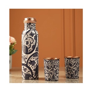 Botella de agua de cobre curativa natural para aumentar la inmunidad energética y la digestión, perfecta para el gimnasio, yoga, meditación y viajes al aire libre - Product Image 4