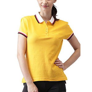 Slim-fit women <b>polo</b> t-shirt lightweight stretchable fabric short sleeves elegant collar perfect for casual or semi-formal use - Product Image 1