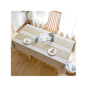 Mantel de mesa con patrón de rejilla roja bordado de algodón 100% hecho a mano, 60x120 pulgadas, secado rápido, ligero, perfecto para mesa rústica - Product Image 5