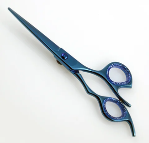 Ciseaux de coiffeur bleu de haute qualité ciseaux de cheveux de coiffeur japonais ciseaux de coiffure 6" - Product Image 3