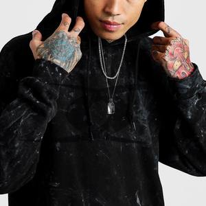 Sudaderas con capucha lavadas con ácido de moda, sudaderas con capucha de lana personalizadas de fabricante, sudaderas con capucha térmicas de gran tamaño de Terry francés desgastadas para hombres - Product Image 3