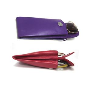 Luxury Eyeglass Case with Press <b>Button</b> Closure Custom Logo Soft Leather Material Fashionable Style for Sunglasses Eyewear - Product Image 1