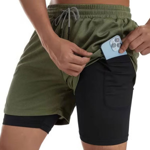 Pantalones Cortos Deportivos Casuales para Hombre, Cintura Media, Sólidos, Ligeros, Transpirables, de Secado Rápido, para Entrenamiento, Cómodos, Duraderos y Flexibles - Product Image 3