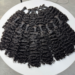 Human Hair Curly Bulk Hair No Weft Natural Black Soft Full Ends For Boho <b>Braids</b> Crochet And <b>Wig</b> Making - Product Image 1