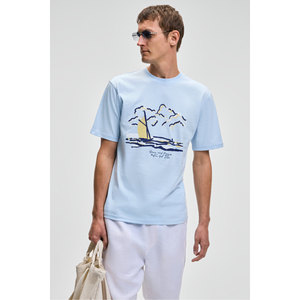 GRIMELANGE PROVENCE เสื้อยืดคอกลมผู้ชายผ้าฝ้ายออร์แกนิก 100% ทรงปกติ - Product Image 3