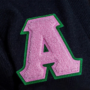 B2B personalizado 1908 Logo hermandad AKA Cardigan cuello en V suéteres de mujer Rib Knit College bordado algodón Varsity tejido Casual - Product Image 2