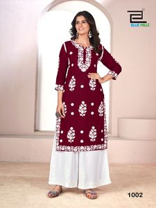 Anarkali Largo para Mujer, Estilo Casual Elegante, con Bordado y Estampado Digital en Rayón de Alta Calidad, Diseño Indio/Pakistaní - Product Image 4