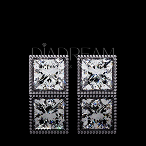 Nouvelle Arrivée Vente en Gros Boucles d'Oreilles Clous Simples et Tendance en Argent Sterling 925 Plaqué Or avec Moissanite Taille Princesse pour Femme Mariage - Product Image 4