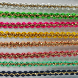 Garniture tissée en dentelle cercle fait main avec paillettes perles strass accessoires vente en gros avec frange gland Types de coupe - Product Image 3