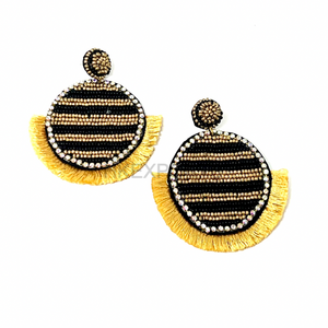 WHO DAT Pendientes hechos a mano con cuentas Gameday-Accesorios inspirados en los Santos de Nueva Orleans para fanáticos-Joyería de fútbol personalizada - Product Image 3