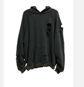 Derniers sweats à capuche thermiques Hip Hop pour hommes conçus sur mesure Vintage Stone Acid Wash avec impression numérique Style vieilli - Product Image 6