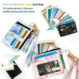 BEARKY <span class=keywords><strong>donna</strong></span> fodera PU modello Anime <span class=keywords><strong>portafoglio</strong></span> corto con chiusura aperta viola <span class=keywords><strong>verde</strong></span> giallo leopardo stampa con decorazione lettera - Product Image 1