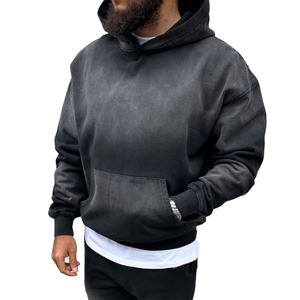 Precio al por mayor de calidad superior 2025 última ropa de calle personalizada en blanco lavado ácido Sudadera con capucha nueva Sudadera con capucha de peso pesado para hombres - Product Image 3