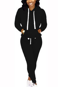 2025 nueva llegada chándal estampado para mujer transpirable 100% algodón de talla grande ropa de calle para adultos Color liso - Product Image 2