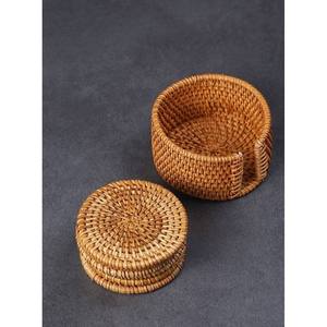 Sous-verres tissés à la main Produits artisanaux en tricot de rotin Sous-verres en bambou faits à la main pour rotin Sous-verres en osier pour le salon - Product Image 3