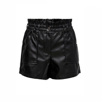 Shorts en cuir noir taille mi-haute pour femme, coupe ajustée, respirants, haute qualité, été, fitness, personnalisables OEM, vente en gros