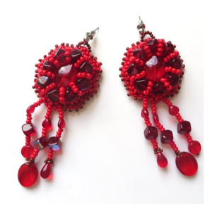 Handmade Beaded Earrings Every <b>Bead</b> is Hand-Picked and <b>Threaded</b> They Are 100% Handmade With Fish Hook - Product Image 5