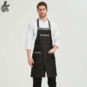 Babero protector de cocina personalizable de algodón 100% de alta calidad, delantal de Chef con impresión de logotipo personalizado, suministro a granel - Product Image 3