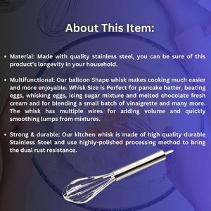 Custom Logos Professional Whisking Wisk <b>Kitchen</b> Tool Utensil Egg Beater Whisker Hand Stainless Steel Balloon Wire <b>Whisk</b> - Product Image 5