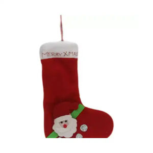 Venta al por mayor personalizado hogar lana fina tejida niños caramelo regalo rojo letra Navidad calcetines Ind para exportación - Product Image 5