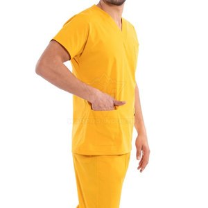 Uniforme d'hôpital pour hommes à quatre poches avec tissu extensible respirant et pantalon de travail à cordon de serrage réglable pour une liberté de mouvement facile - Product Image 4