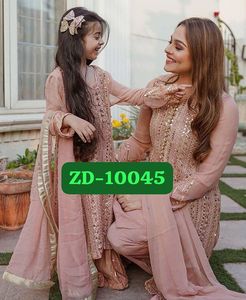 Ensemble indien brodé de paillettes Sharara Gharara Kurti Designer pakistanais vêtements ethniques 3 pièces cousu Combo Georgette tissu - Product Image 2